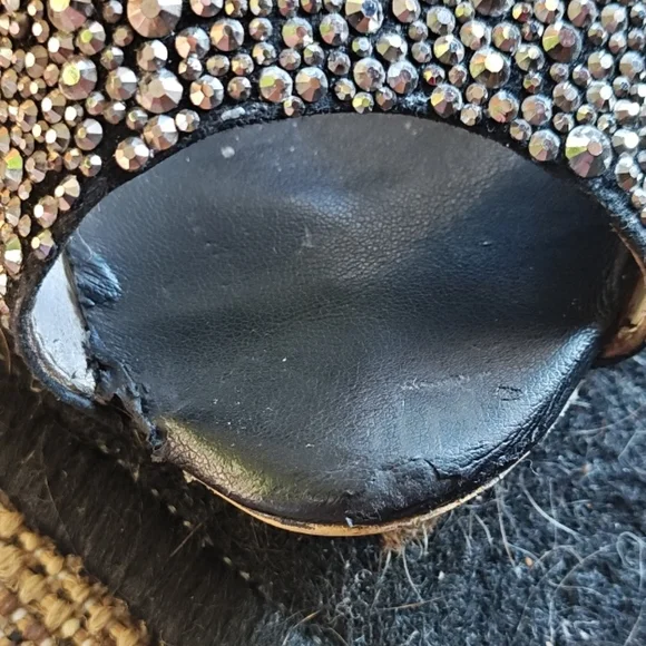 Christian Louboutin Sparkling Silver Peep-Toe Heels - Picture 3 of 6